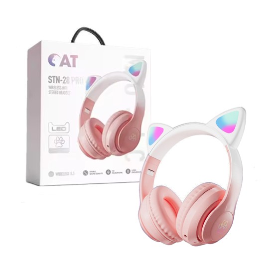 Wireless Headphones STN-28 Pro Cat Ear Pink