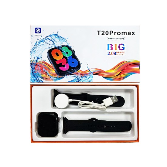 Smartwatch T20 Pro Max With 2 Straps 2.09" (Call Version) Black