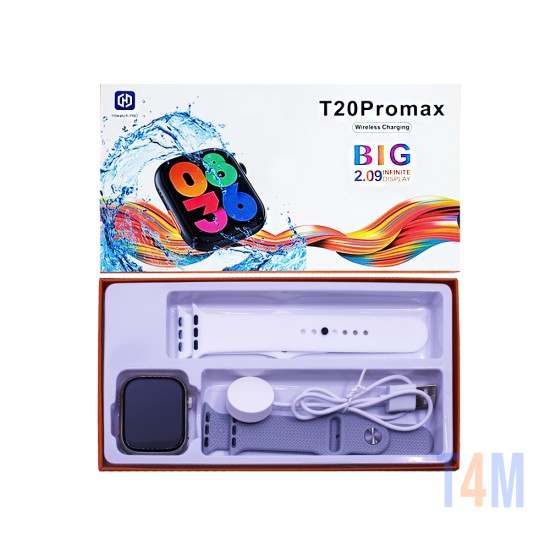 Smartwatch T20 Pro Max With 2 Straps 2.09" (Call Version) White