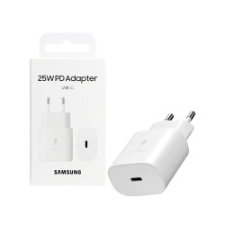Adaptador Samsung EP-TA800NWEGEU Tipo-C Porta PD 25W Branco Adaptador Samsung EP-TA800NWEGEU Tipo-C Porta PD 25W Branco