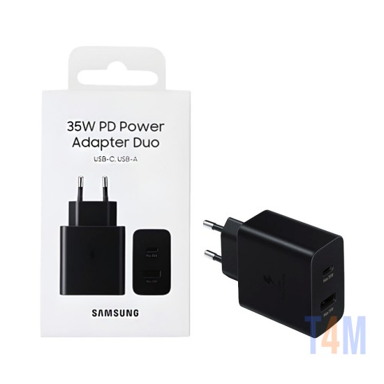 Adaptador Samsung EP-TA220NBEGEU Dual Port USB-A+Tipo-C PD 35W Negro