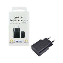 Adaptador Samsung EP-T1510NBE Tipo-C Porta PD 15W Preto Adaptador Samsung EP-T1510NBE Tipo-C Porta PD 15W Preto