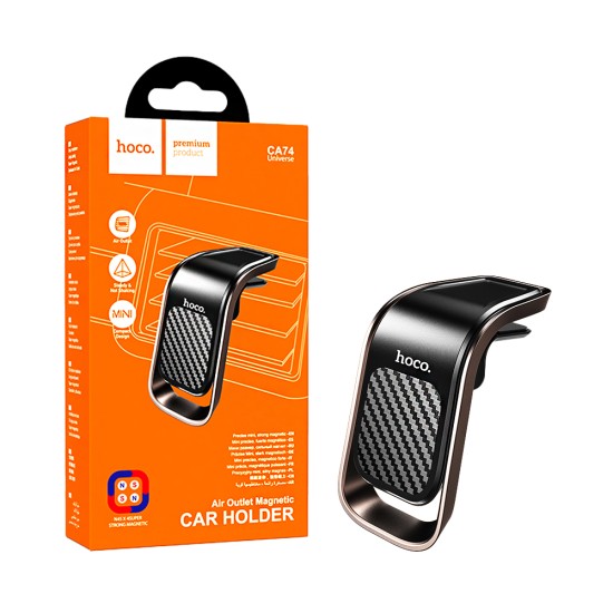 Hoco Magnetic Car Phone Holder CA74 Universe for Air Outlet Black Metal Gray