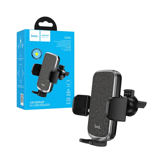 Suporte de Telefone para Carro Hoco CA94 Polaris para Saída de AR Preto Suporte de Telefone para Carro Hoco CA94 Polaris para Saída de AR Preto