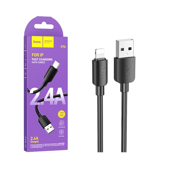 Hoco Cable X96 Hyper Lightning 2.4A 1M Black