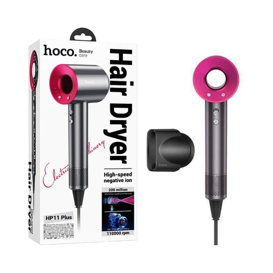 Hoco Hair Dryer HP11 Plus High Speed Negative Ion Rose Red
