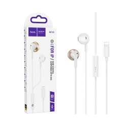 Hoco Wired Earphones M115 Sagacious with Microphone Lightning 1.2m White Hoco Wired Earphones M115 Sagacious with Microphone Lightning 1.2m White