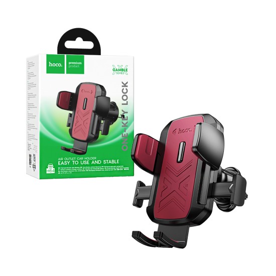 Hoco Car Phone Holder H64 Gamble for Air Outlet Black Red