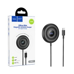 Hoco Magnetic Wireless Charger CW61 Phantom with digital display 15W 1.2m Black Hoco Magnetic Wireless Charger CW61 Phantom with digital display 15W 1.2m Black