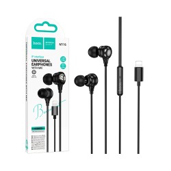 Hoco Wired Earphones M116 Benevolent with Microphone Lightning 1.2m Black Hoco Wired Earphones M116 Benevolent with Microphone Lightning 1.2m Black
