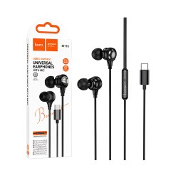 Hoco Wired Earphones M116 Benevolent with Microphone Type-C 1.2m Black Hoco Wired Earphones M116 Benevolent with Microphone Type-C 1.2m Black