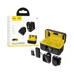 Hoco Wireless Dual Mic L17 Magnetic Lavalier with Lightning+Tipo-C Connector Black Hoco Wireless Dual Mic L17 Magnetic Lavalier with Lightning+Tipo-C Connector Black