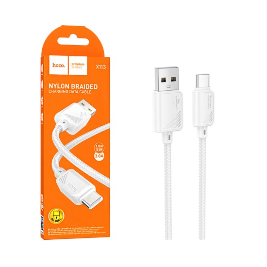 Cabo Hoco X113 Beneficio Tipo-C 3A Branco Cabo Hoco X113 Beneficio Tipo-C 3A Branco
