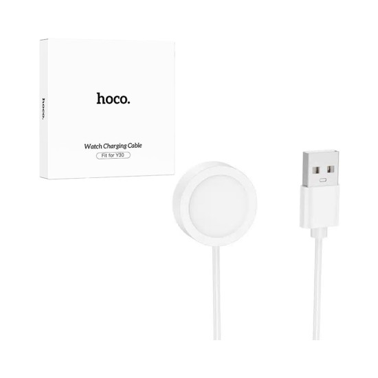 Carregador Sem Fio Hoco para Y30 Sports Smartwatch Branco Carregador Sem Fio Hoco para Y30 Sports Smartwatch Branco