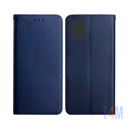 CAPA FLIP DE COURO COM BOLSO INTERNO PARA SAMSUNG GALAXY A71 AZUL