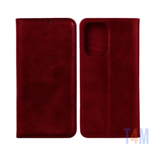 LEATHER FLIP COVER WITH INTERNAL POCKET FOR SAMSUNG GALAXY A33 5G Red