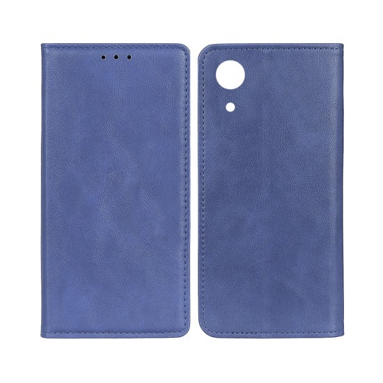 LEATHER FLIP COVER WITH INTERNAL POCKET FOR SAMSUNG GALAXY A03 CORE BLUE