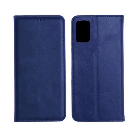 Leather Flip Cover with Internal Pocket For Samsung Galaxy A51 Blue