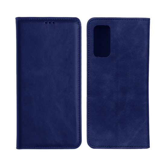 Leather Flip Cover with Internal Pocket For Samsung Galaxy Note 20 Blue