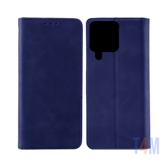 Funda Abatible de Cuero con Bolsillo Interno para Samsung Galaxy A22 4g Azul