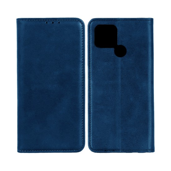 Capa Flip de Couro com Bolso Interno para Oppo A15 Azul