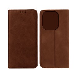 Capa Flip de Couro com Bolso Interno para Apple iPhone 14 Pro Max Marrom