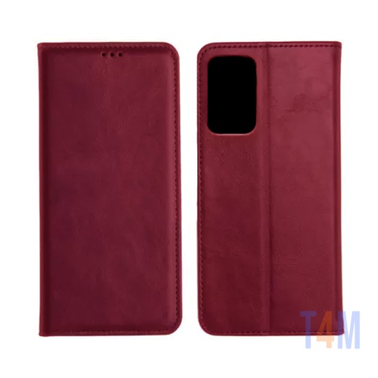 Capa Flip de Couro Flip com Bolso Interno para Samsung Galaxy A23 Vermelho