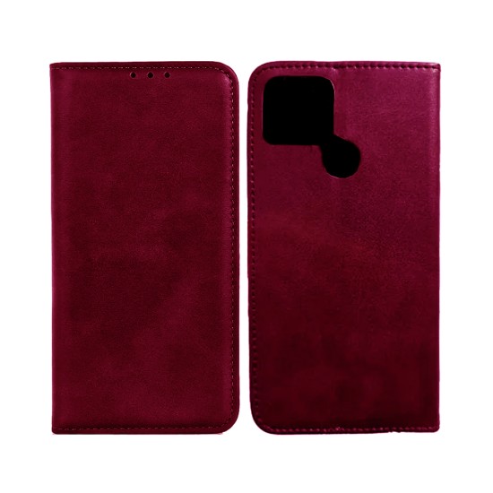 Capa Flip de Couro com Bolso Interno para Xiaomi Redmi A1 Plus/Redmi A2 Plus Vermelho