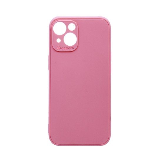 Soft Silicone Case with Camera Shield for Apple iPhone 15 Pink