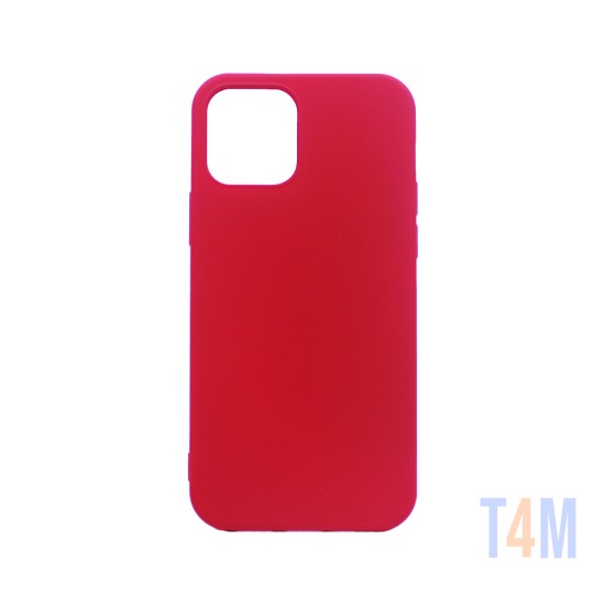 Funda de Silicona con Marco de Cámara para Apple iPhone 12/12 Pro Rojo