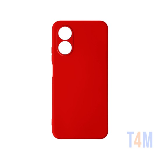 Funda de Silicona con Marco de cámara para Oppo A17 Rojo