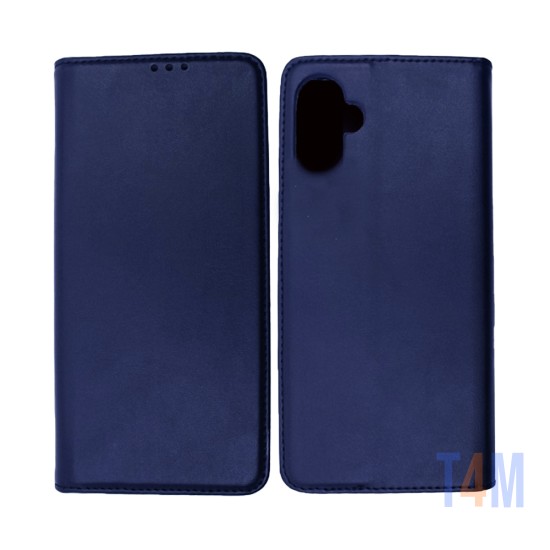 Leather Flip Cover with Internal Pocket For Samsung Galaxy A05 Blue