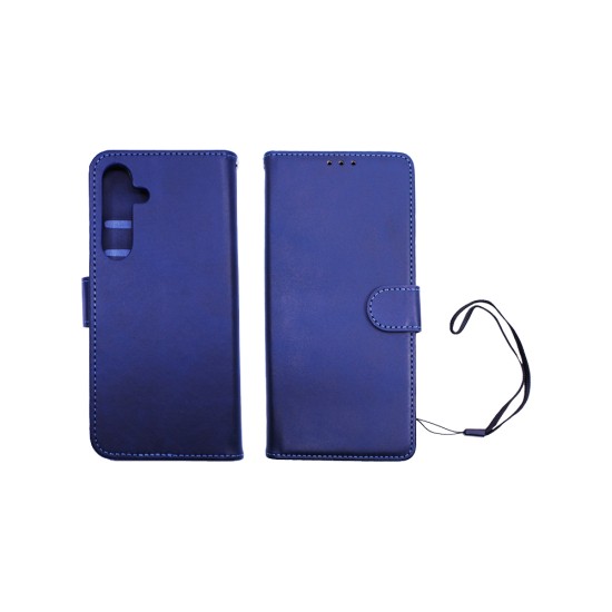 Leather Flip Cover with Internal Pocket for Samsung Galaxy S24 Plus Blue