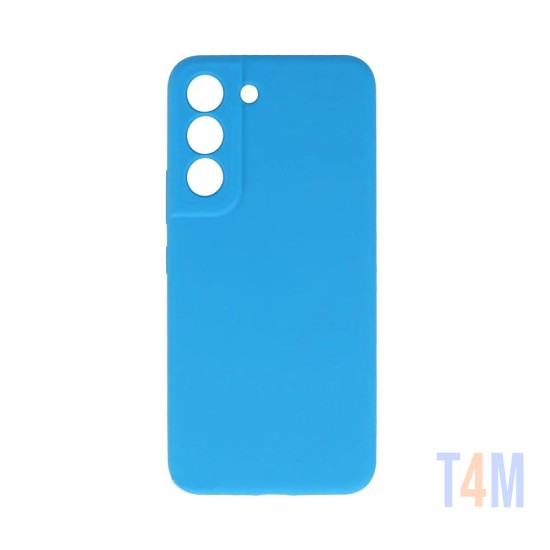 Capa de Silicone com Moldura de Câmera para Samsung Galaxy S22 Plus Azul