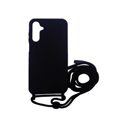 Capa de Silicone com Cordão para Samsung Galaxy A14 4G/A14 5G Preto Capa de Silicone com Cordão para Samsung Galaxy A14 4G/A14 5G Preto