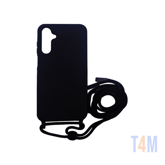 Silicone Case with String for Samsung Galaxy A15 4g/A15 5g Black
