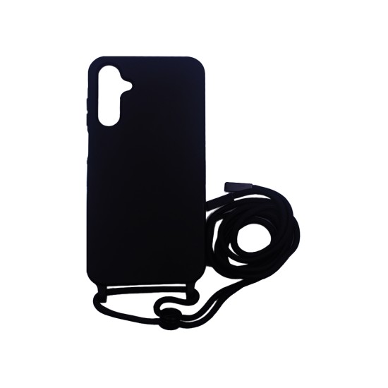 Silicone Case with String for Samsung Galaxy A14 4G/A14 5G Black