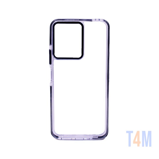 Capa de Silicone Dura Transparente para Xiaomi Redmi 13C/Poco C65 Preto