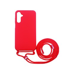 Capa de Silicone com Cordão para Samsung Galaxy A15 4G/A15 5G Vermelho Capa de Silicone com Cordão para Samsung Galaxy A15 4G/A15 5G Vermelho