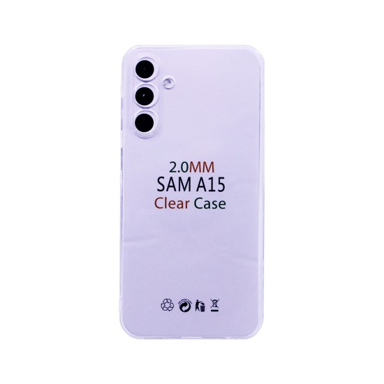 Soft Silicone Case with Camera Shield for Samsung Galaxy A15 Transparent