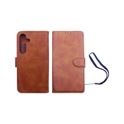 Capa de Couro com Bolso Interno para Samsung Galaxy S24 Plus Dourado Capa de Couro com Bolso Interno para Samsung Galaxy S24 Plus Dourado