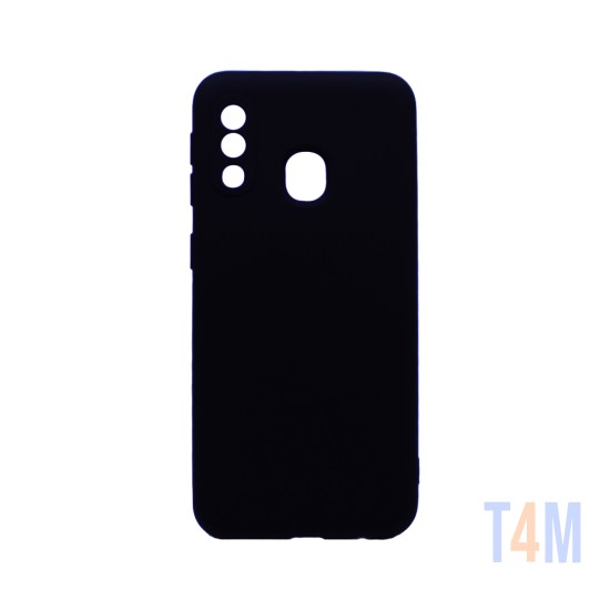 Funda de Silicona con Marco de Cámara para Samsung Galaxy A20e Negro