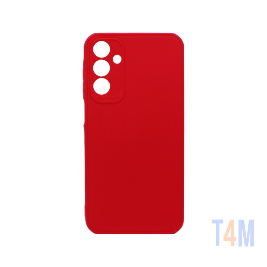 Funda de silicona suave con Marco de Cámara para Samsung Galaxy A15 Rojo