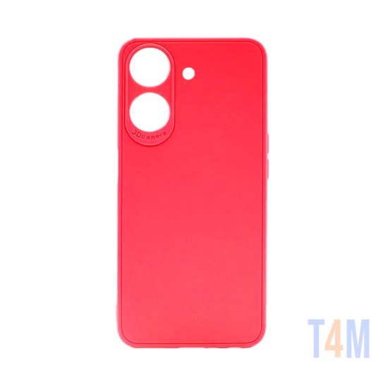 Soft Silicone Case with Camera Shield for Xiaomi Redmi 13C/Poco C65 Red