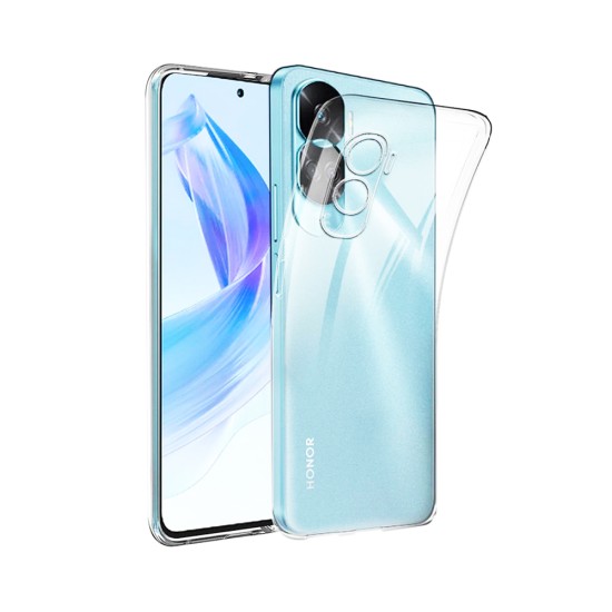 Silicone Case with Camera Shield for Honor 90 Lite Transparent