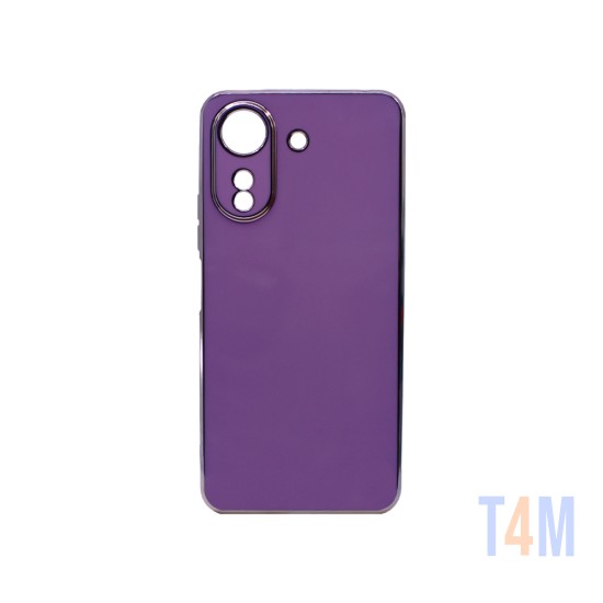 Funda de Silicona Diseño con Marco de Cámara para Xiaomi Redmi 13C/Poco C65 Púrpura