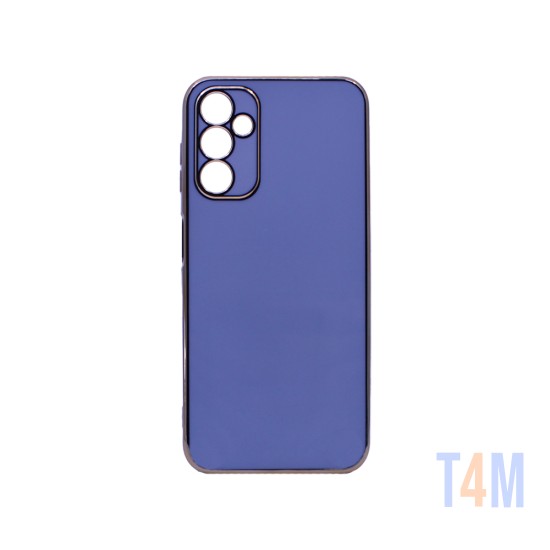 Capa de Silicone Designer com Moldura de Câmera para Samsung Galaxy A14 4G/5G Azul