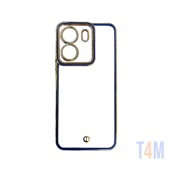 Funda de Silicona Transparente con Marco de Cámara para Xiaomi Redmi 13C 4G/Poco C65 Azul