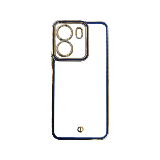 Transparent Silicone Case with Camera Shield for Xiaomi Redmi 13C 4G/Poco C65 Blue