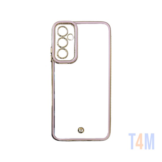 Funda de Silicona Transparente con Marco de Cámara para Samsung Galaxy A05S Rosa